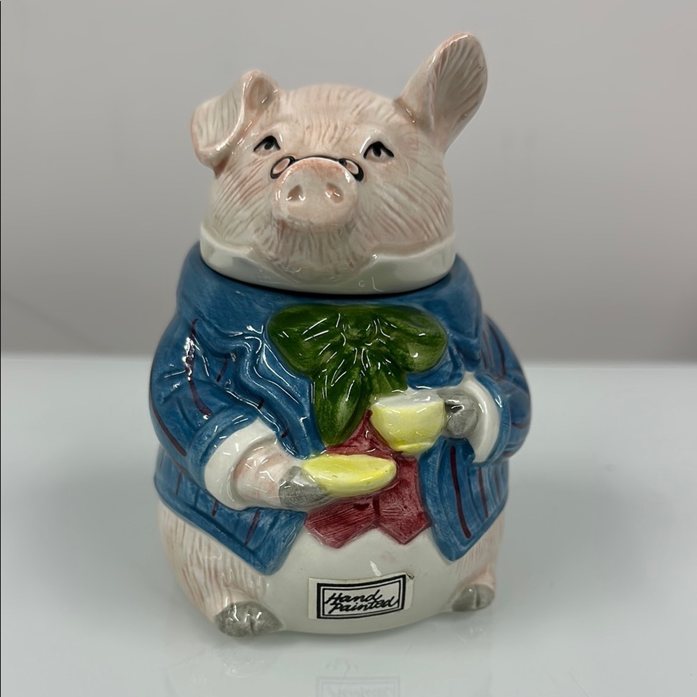 Fitz & Floyd "Bacon & Eggs" pig sugar bowl vintage
